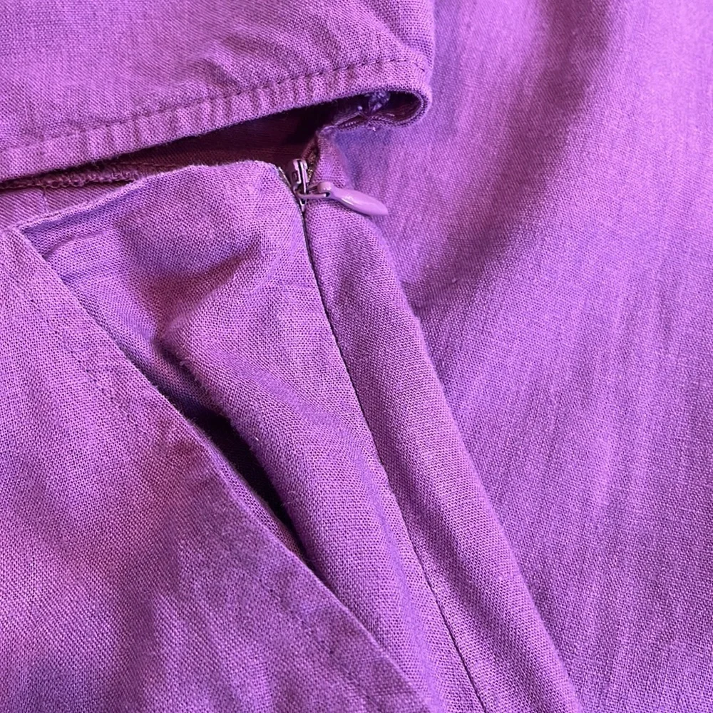 Urban Outfitters Purple Wrap Jumpsuit Linen Blend Wide Leg